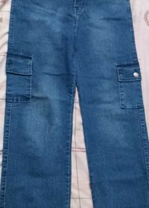 Blue Denim Cargo Pants