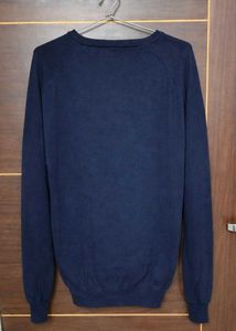 Men's Navy Plaid V-Neck Sweater