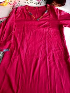 Vibrant Pink Embroidered Kurta