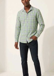 Men's Green Plaid Long Sleeve Shirt