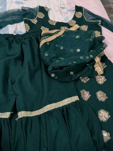 Elegant Dark Green Embellished Kurta