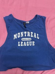 Blue Montreal Track &amp; Field Crop Top