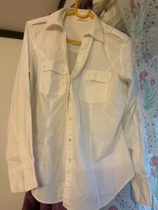 Solid white classic shirt