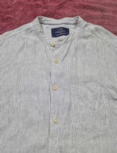 M&amp;S Pure Linen Striped Shirt Small