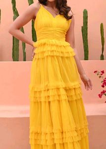 Yellow Ruffled Maxi Dress