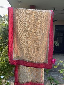 Elegant Gold and Red Dupatta