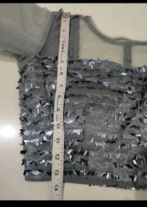 Stunning Grey Sequin Blouse