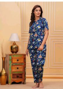 Comfortable Floral Print Night Suit Set