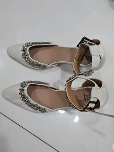 Elegant White Embellished Heels