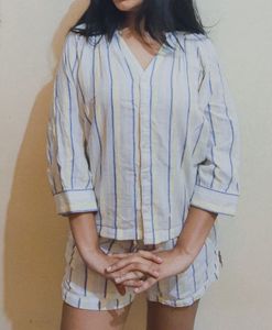 Westside Striped Top &amp; Shorts Set