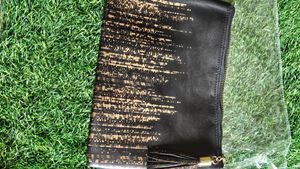 Chic Black &amp; Gold Clutch with Tassel