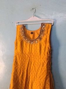 Bright Yellow Embellished Kurta