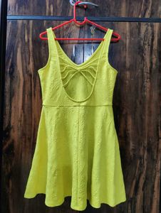 V-Neck Textured Fit &amp; Flare Dress