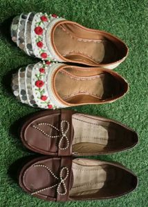 Embellished Juttis &amp; Loafers Set