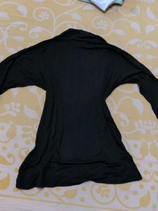 Chic Black Open-Front Cardigan