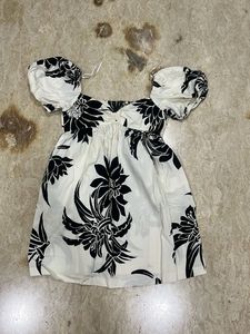 Chic Black & White Floral Mini Dress