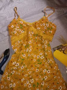 Sunny Yellow Floral Summer Dress