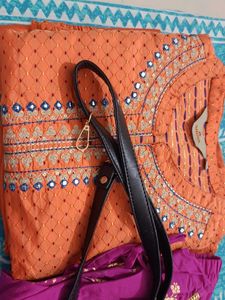 Orange &amp; Pink Kurta Set with Dupatta