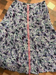 Purple Floral Midi Skirt