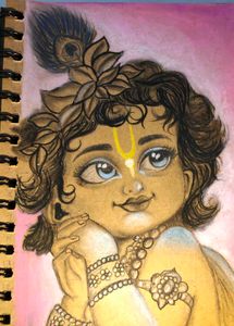 Little Cute Krishna Ji Painting
