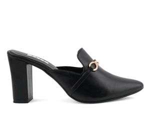 Chic Black Loafers with Gold Accent