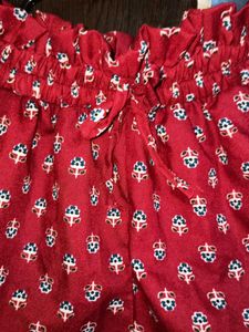 Cute Red Printed Shorts