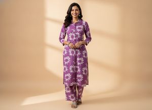 Purple Daisy Print co-ord Set Brand New
