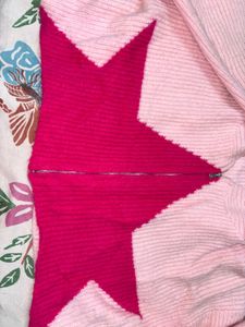 Pink Star Zip-Up Hoodie