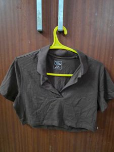 Max Brown Cropped Polo Shirt