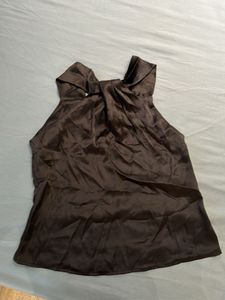 Chic Black Bow Detail Top - S