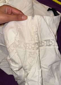 ZARA White Lace Trimmed bubble Skirt