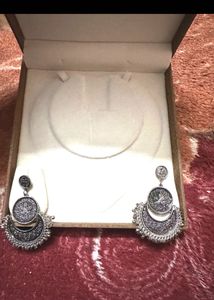 Exquisite Oxidized Silver Statement Earrings