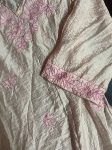 Beautiful Pink Embroidered Farsi salwar set