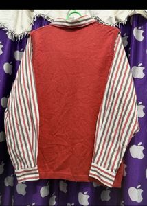 Vintage Red Argyle Sweater Vest attached shirt