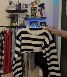 Striped Cropped Sweater