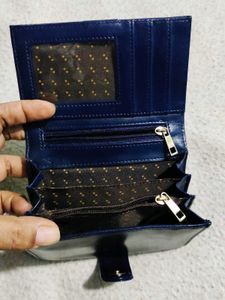 Stylish Blue Leather Wallet