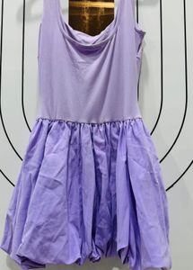 Lavender Bubble Hem Mini Dress