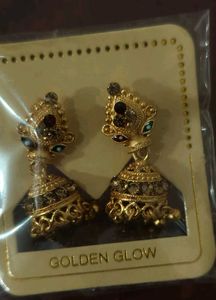 Golden Glow Oxidized Earrings