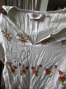 White Floral Kurta Set