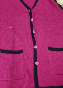 Pink Knit Vest with Pockets