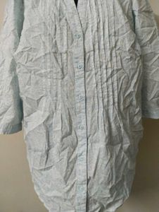 Light Blue Pintuck Tunic Top
