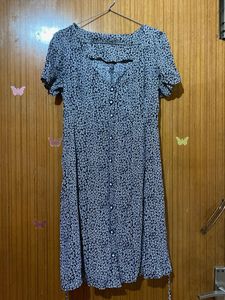Chic Floral Print Button-Up Dress