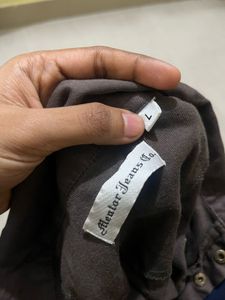 Brown Long Sleeve Polo Shirt