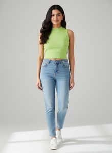 Xs,S,M, open back with knot Lime Green Crop Top