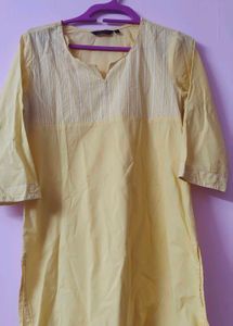 Yellow Embroidered Kurta