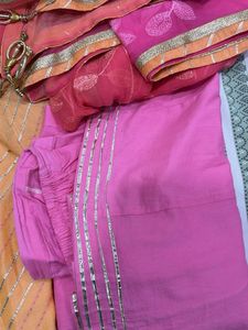 Orange Kurta Set with Dupatta