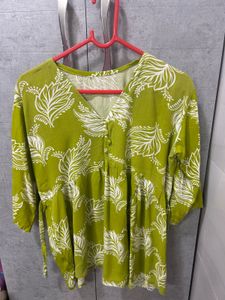 Green Floral Kurta