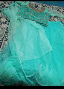 Stunning Teal Embroidered Gown