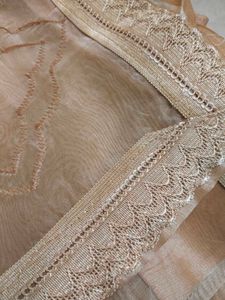 Elegant Peach Organza Dupatta