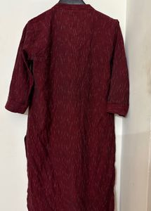 Maroon Printed Kurta